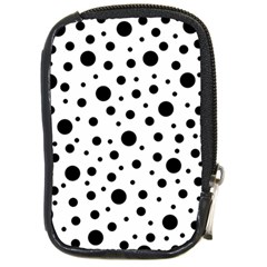 Black On White Polka Dot Pattern Compact Camera Cases by LoolyElzayat