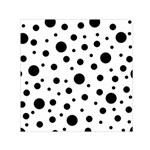 Black On White Polka Dot Pattern Small Satin Scarf (Square)  Front