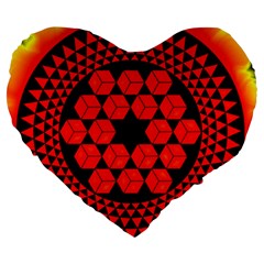 Geometry Maths Design Mathematical Large 19  Premium Heart Shape Cushions by Celenk