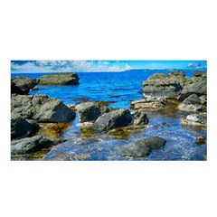Shoreline Sea Coast Beach Ocean Satin Shawl by Celenk