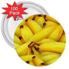 Yellow Banana Fruit Vegetarian Natural 3  Buttons (100 Pack)  by Celenk
