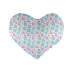 Cats And Flowers Standard 16  Premium Flano Heart Shape Cushions by snowwhitegirl