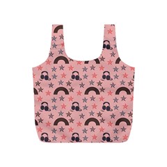 Music Stars Peach Full Print Recycle Bags (s)  by snowwhitegirl