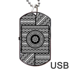 Wavy Panels Dog Tag Usb Flash (one Side) by linceazul
