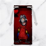 Funny, Cute Parrot With Butterflies Jewelry Bag Front
