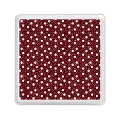 Floral Dots Maroon Memory Card Reader (square)  by snowwhitegirl