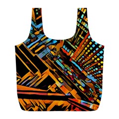 City Scape Full Print Recycle Bags (l)  by NouveauDesign