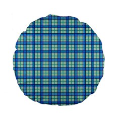Sea Tartan Standard 15  Premium Flano Round Cushions by jumpercat