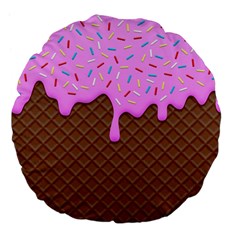 Chocolate And Strawberry Icecream Large 18  Premium Flano Round Cushions by jumpercat