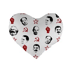 Communist Leaders Standard 16  Premium Flano Heart Shape Cushions by Valentinaart