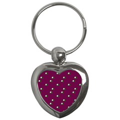 Pink Flowers Magenta Big Key Chains (heart)  by snowwhitegirl