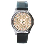 Colorful Modern Pattern Round Metal Watch Front
