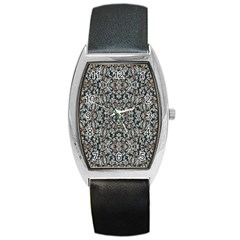 Ornate Pattern Mosaic Barrel Style Metal Watch by dflcprints