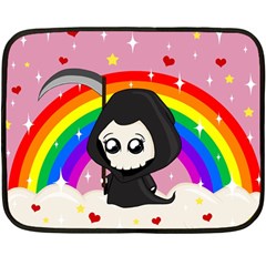 Cute Grim Reaper Double Sided Fleece Blanket (mini)  by Valentinaart