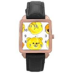 Bread Rose Gold Leather Watch  by KuriSweets