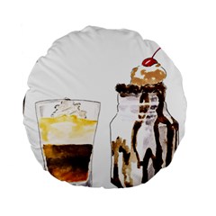 Coffee And Milkshakes Standard 15  Premium Round Cushions by KuriSweets