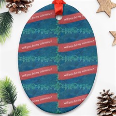 Valentine Day Pattern Ornament (oval) by dflcprints