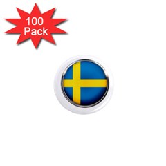 Sweden Flag Country Countries 1  Mini Magnets (100 Pack)  by Nexatart