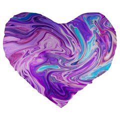 Abstract Art Texture Form Pattern Large 19  Premium Flano Heart Shape Cushions by Nexatart