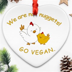 Go Vegan - Cute Chick  Heart Ornament (two Sides) by Valentinaart