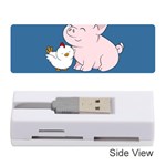 Go Vegan - Cute Pig and Chicken Memory Card Reader (Stick)  Front
