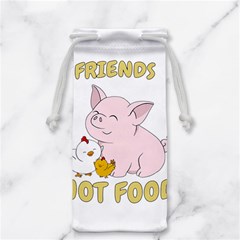 Friends Not Food - Cute Pig And Chicken Jewelry Bag by Valentinaart