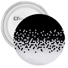 Flat Tech Camouflage Black And White 3  Buttons by jumpercat