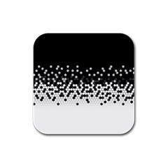 Flat Tech Camouflage Black And White Rubber Square Coaster (4 Pack)  by jumpercat