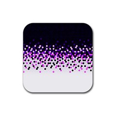 Flat Tech Camouflage Reverse Purple Rubber Coaster (square)  by jumpercat