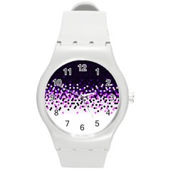Flat Tech Camouflage Reverse Purple Round Plastic Sport Watch (m) by jumpercat