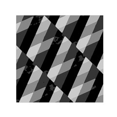 Black And White Grunge Striped Pattern Small Satin Scarf (square) by dflcprints