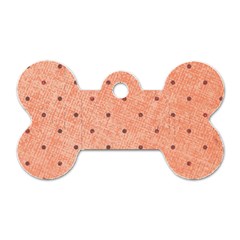 Dot Peach Dog Tag Bone (two Sides) by snowwhitegirl