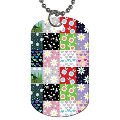 Dino Quilt Dog Tag (two Sides) by snowwhitegirl