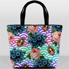 Floral Waves Bucket Bags by snowwhitegirl