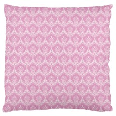 Damask Pink Large Flano Cushion Case (two Sides) by snowwhitegirl