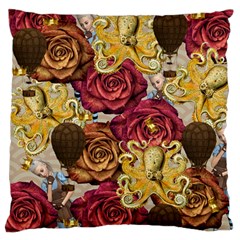 Octopus Floral Large Flano Cushion Case (two Sides) by snowwhitegirl
