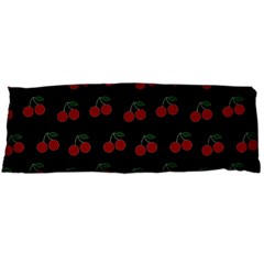 Cherries Black Body Pillow Case (dakimakura) by snowwhitegirl