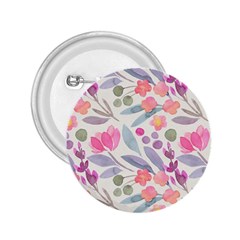 Purple And Pink Cute Floral Pattern 2 25  Buttons by paulaoliveiradesign