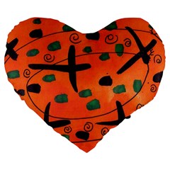Egg Amongst Crosses Large 19  Premium Heart Shape Cushions by snowwhitegirl