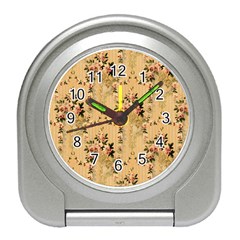 Vintage Floral Pattern Travel Alarm Clocks by paulaoliveiradesign