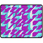 Fabric Textile Texture Purple Aqua Double Sided Fleece Blanket (Medium)  58.8 x47.4  Blanket Back