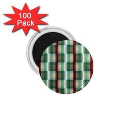 Fabric Textile Texture Green White 1 75  Magnets (100 Pack)  by Nexatart