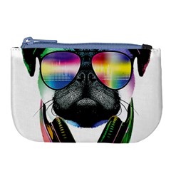 Dj Pug Cool Dog Large Coin Purse by alexamerch