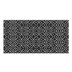Black And White Tribal Print Satin Shawl by dflcprints