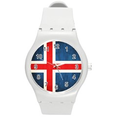 Iceland Flag Round Plastic Sport Watch (m) by Valentinaart