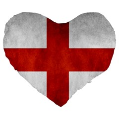 England Flag Large 19  Premium Heart Shape Cushions by Valentinaart