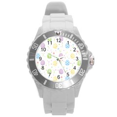 Easter Pattern Round Plastic Sport Watch (l) by Valentinaart