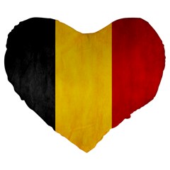 Belgium Flag Large 19  Premium Heart Shape Cushions by Valentinaart