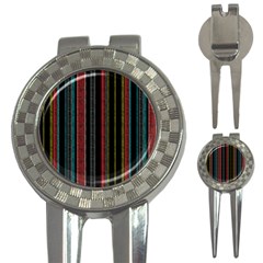 Multicolored Dark Stripes Pattern 3-in-1 Golf Divots by dflcprints