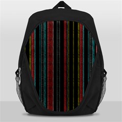 Multicolored Dark Stripes Pattern Backpack Bag by dflcprints